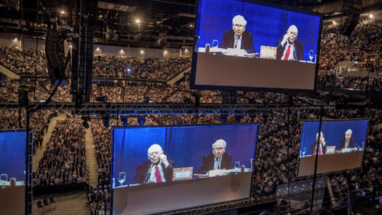 Warren Buffett in stadium